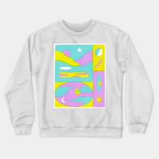 Fluorescent Skies in Cool Tones Crewneck Sweatshirt